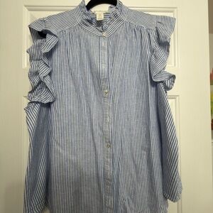 H&M Blue and White Striped Top; jeans sold separately.